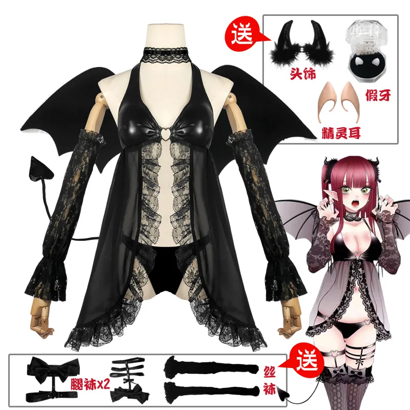 

Kitagawa Marin Black Lobelia Cosplay Costume Anime My Dress Up Darling Police Cap Jacket Sono Bisque Doll Wa Koi Wo Suru Women