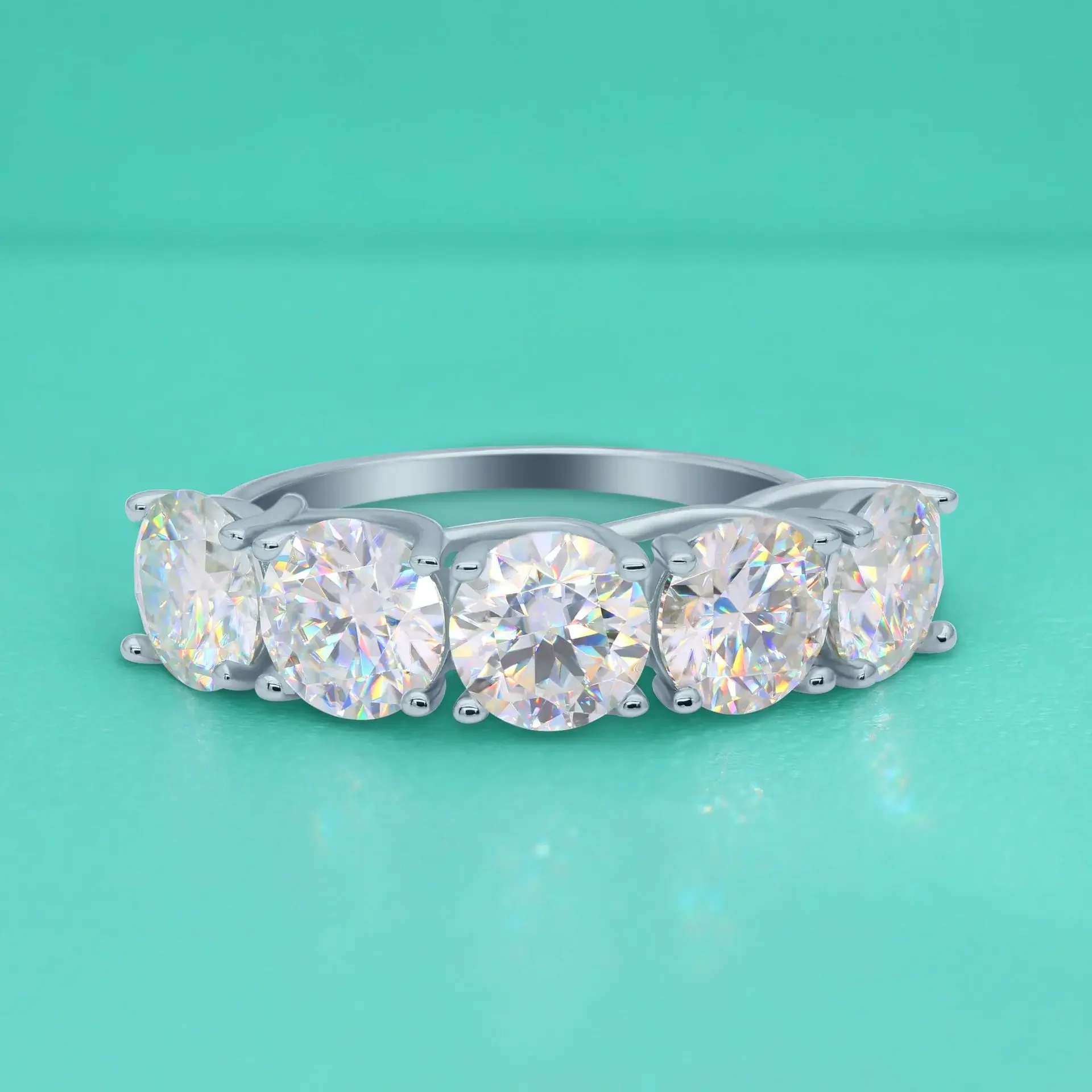 

Реальное искусственное серебро 2,5-5 карат D цветной бриллиант 5 шт. полурядное роскошное кольцо с муассанитом трендовые Мужские Женские драгоценные украшения