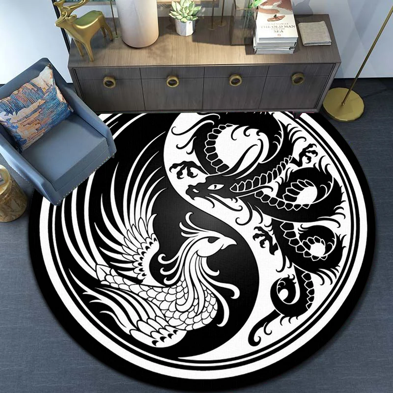 

Tai Chi round carpet，living room bedroom balcony decoration carpet,Boy's anti-skid solid floor mat decoration, BATHROOM mat