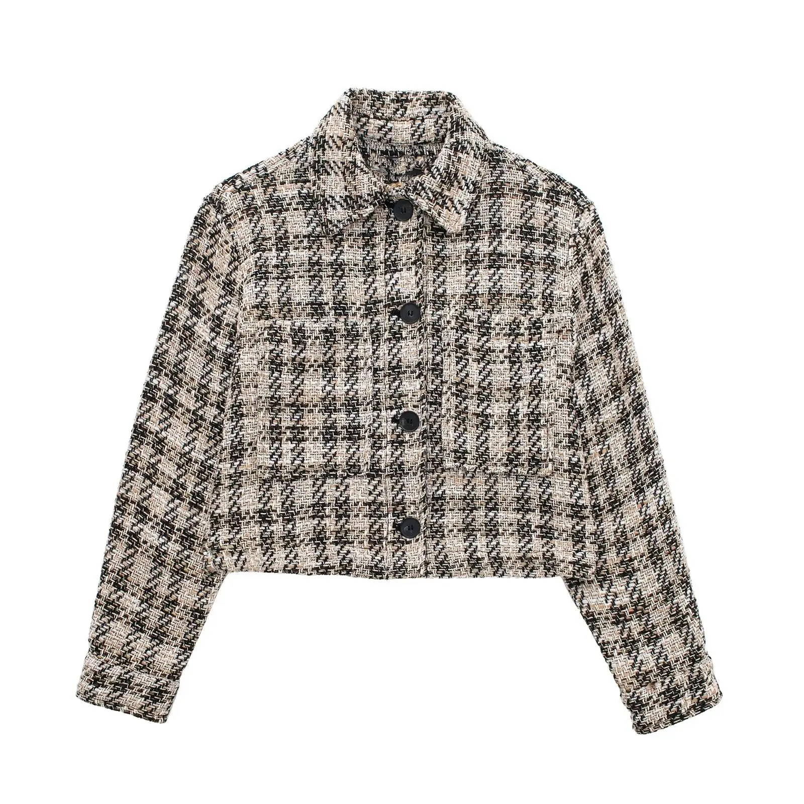 

DiYiG Women 2022 New Fashion Plaid Textured Blazer shirtcoat Casual Single Breasted Long sleeve Female Outer Chic Top Mujer
