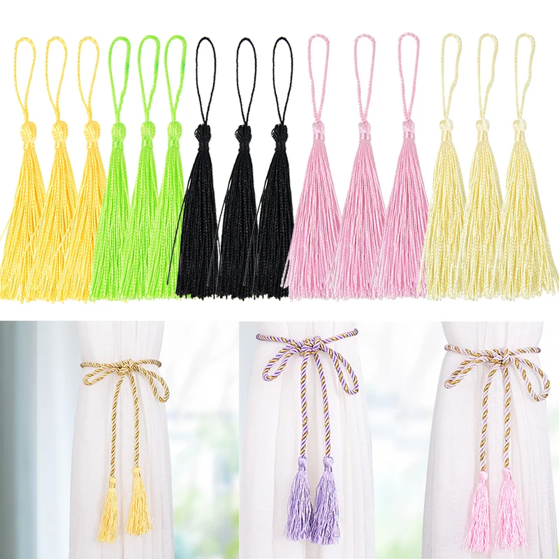 

100PCS 11-14cm Tassel Fringe Handmade DIY Craft Key Chain Earring Hooks Pendant Jewelry Making Home Curtain Decoration 11 Colors