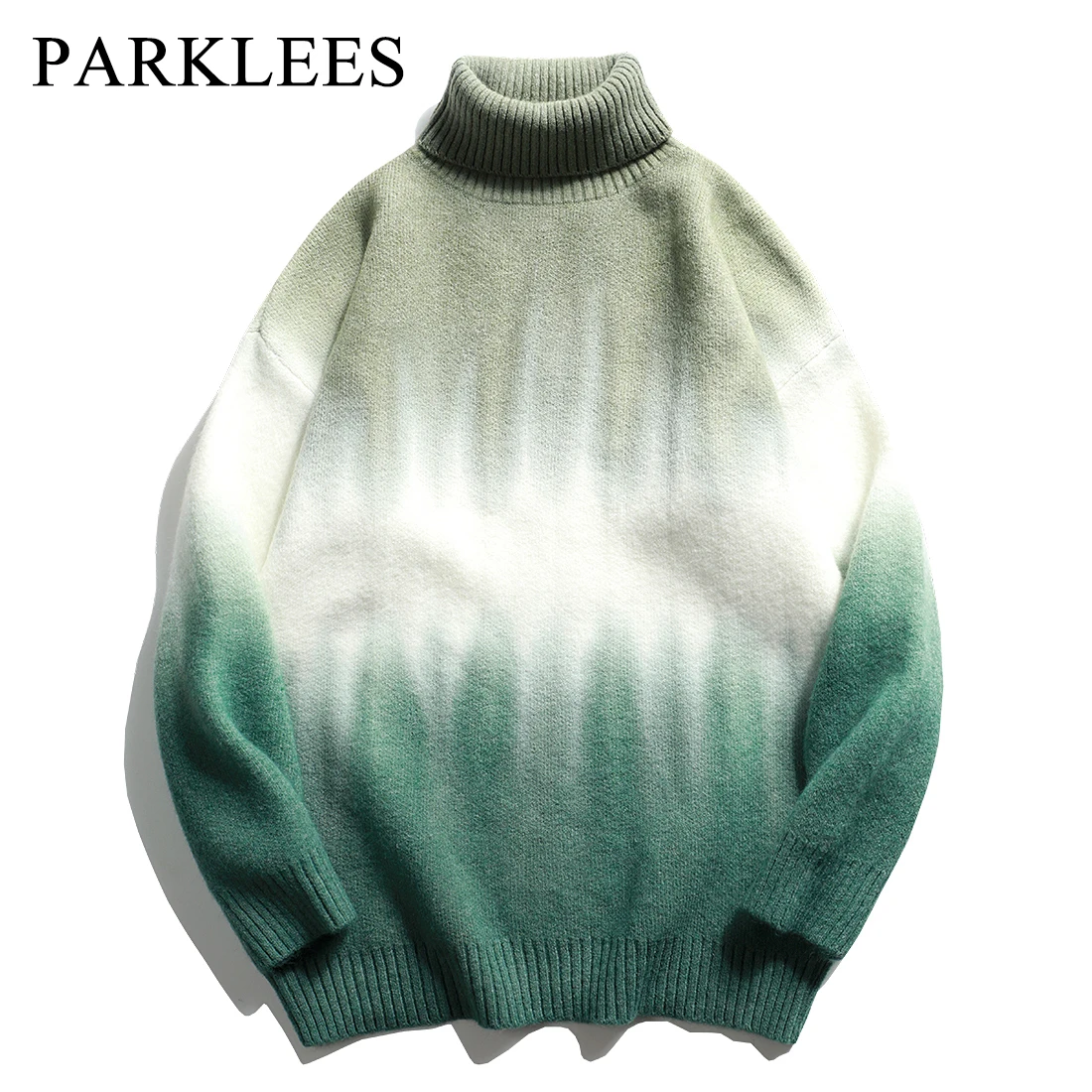 

Parklees 2022 новый свитер с высоким воротником для мужчин осень зима градиент цвета вязаный свитер модный теплый Повседневный пуловер Топы мужс...