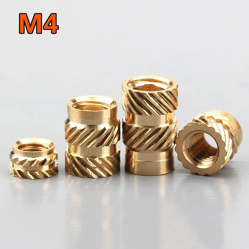 

Insert Knurled Nut M4 Brass Hot Melt Insert Knurled Nut Thread Heat Molding Double Twill Injection Embedment Nut For 3D Printer