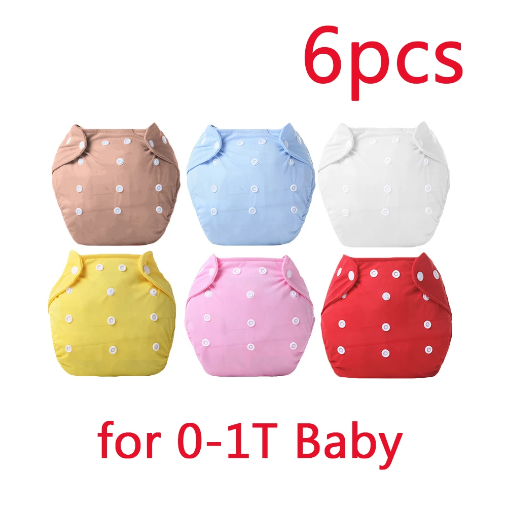 

Памперсы детские из экологически чистой ткани, Многоразовые водонепроницаемые подгузники для 0-18 месяцев, зимняя и летняя версия, 6 шт.