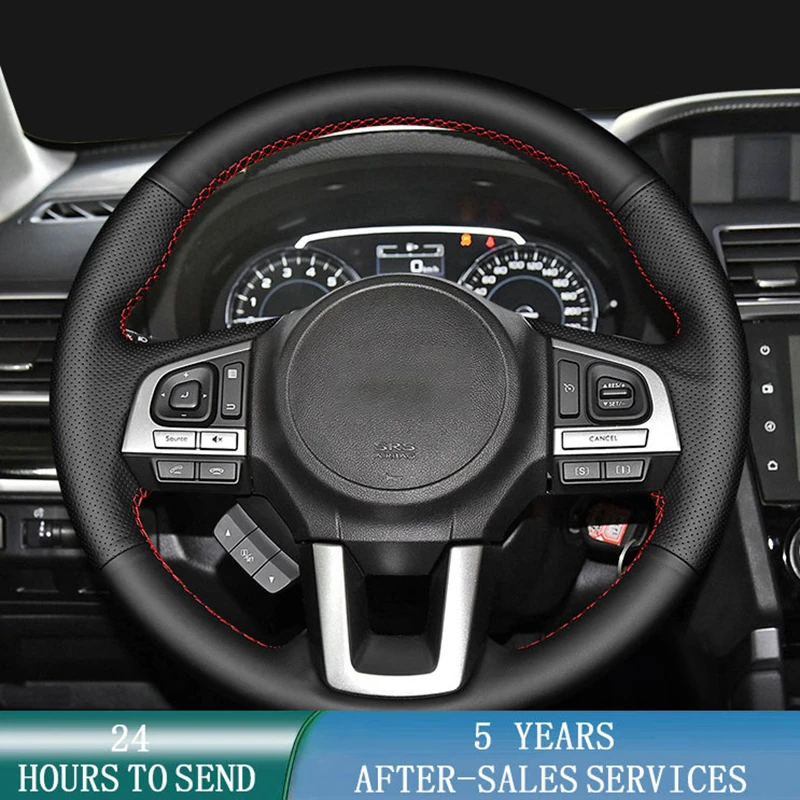 

Customized Car Steering Wheel Cover Non-Slip Genuine Leather For Subaru Legacy XV 2015-2017 Outback 2014-2017 Forester 2015-2018