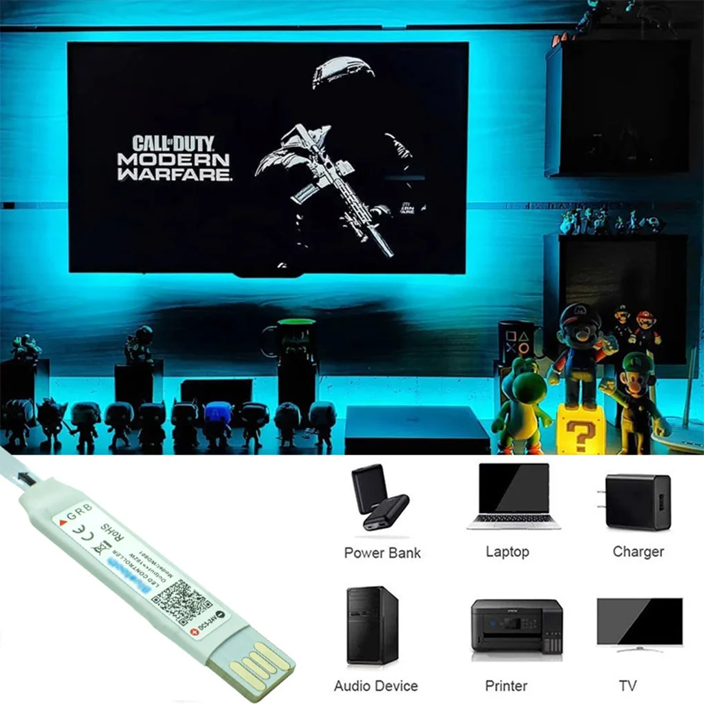

5m 5050 RGB Led Lights Strip Neon 5V USB Mini Bluetooth Led Strip APP Control 4M 3M 2M 1M Flexible Lamp Night Light Waterproof