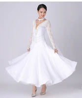 white color standard ballroom dance dresses women modern dancing costume high end custom waltz ballroom competition dance dress