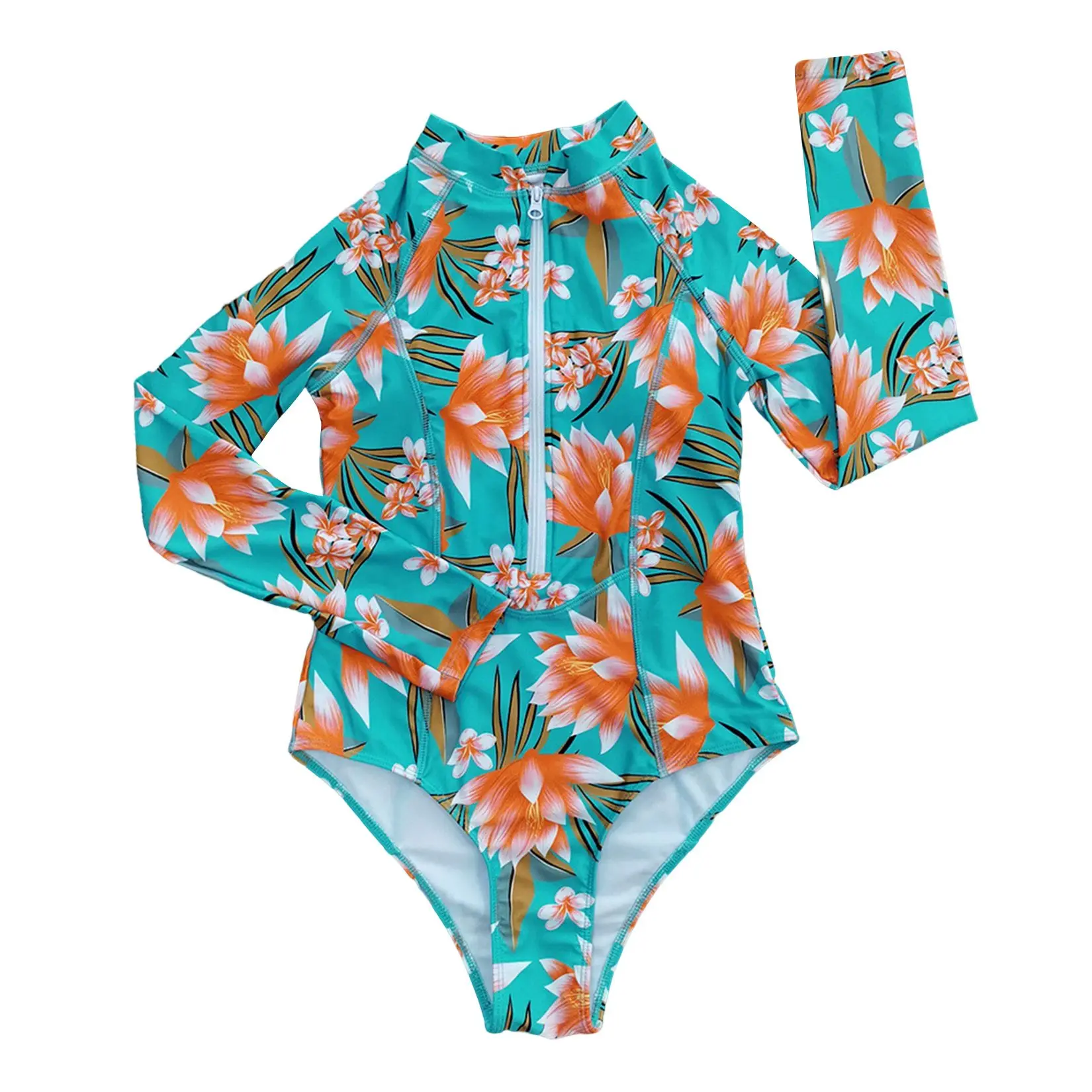 

Женский цельный купальный костюм с принтом, костюм с длинными рукавами на молнии, костюм для серфинга, купальный костюм, Новинка лета 2023, куп...