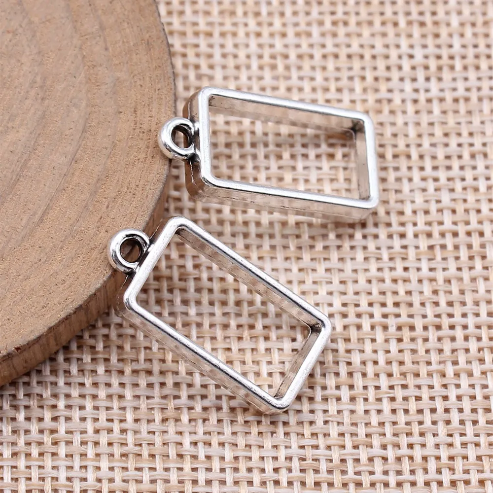 10 шт./партия прямоугольная ажурная рамка для украшений 24x11 5x4 мм