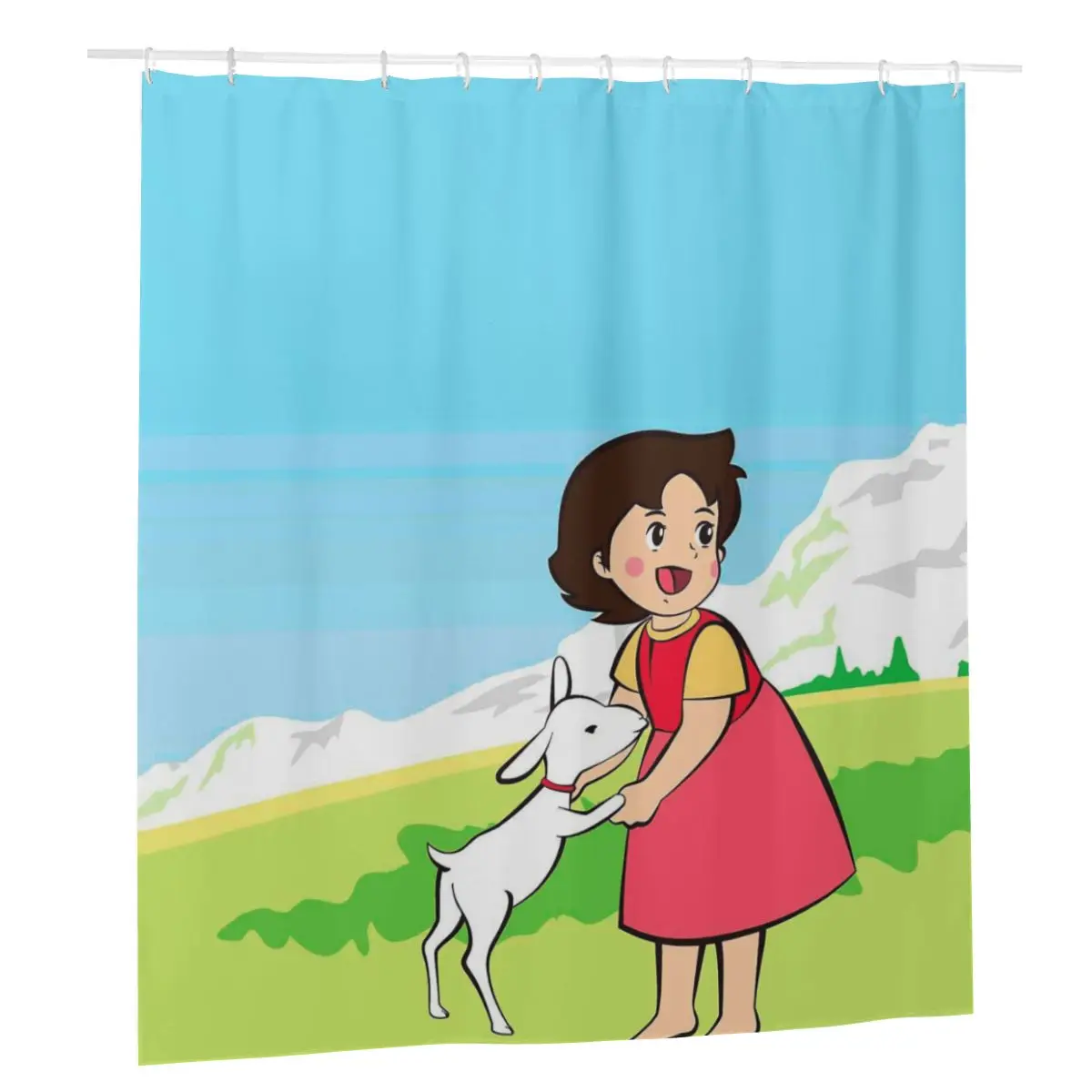 

Alps No Shoujo Heidi Shower Curtains Bath Printed Polyester Waterproof Bath Curtain Cute Girl Decoration Cloth Screen
