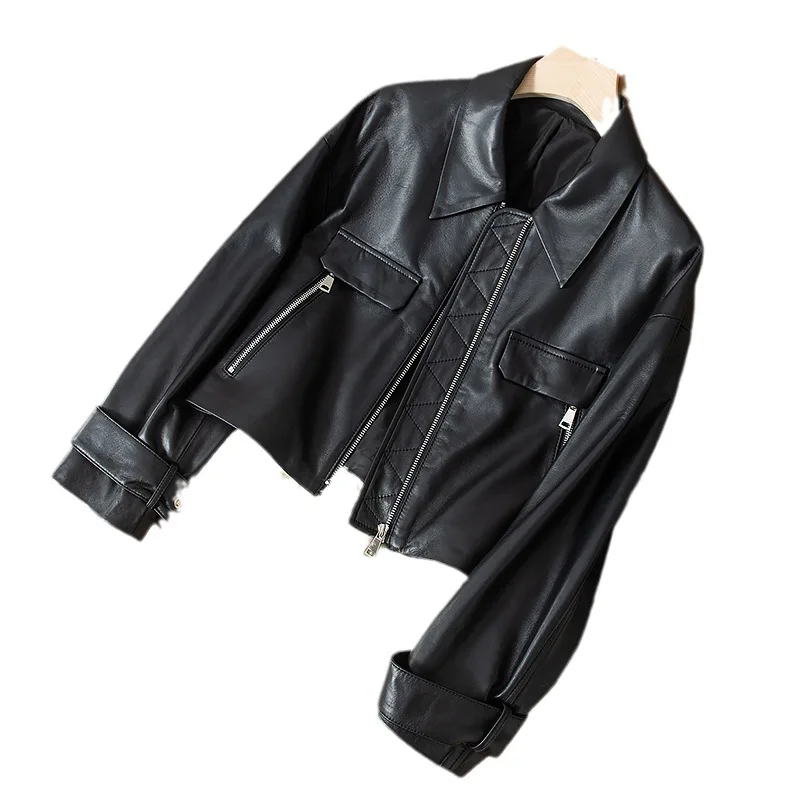 Куртка из овечьей кожи повседневная короткая куртка сами натуральной Женская