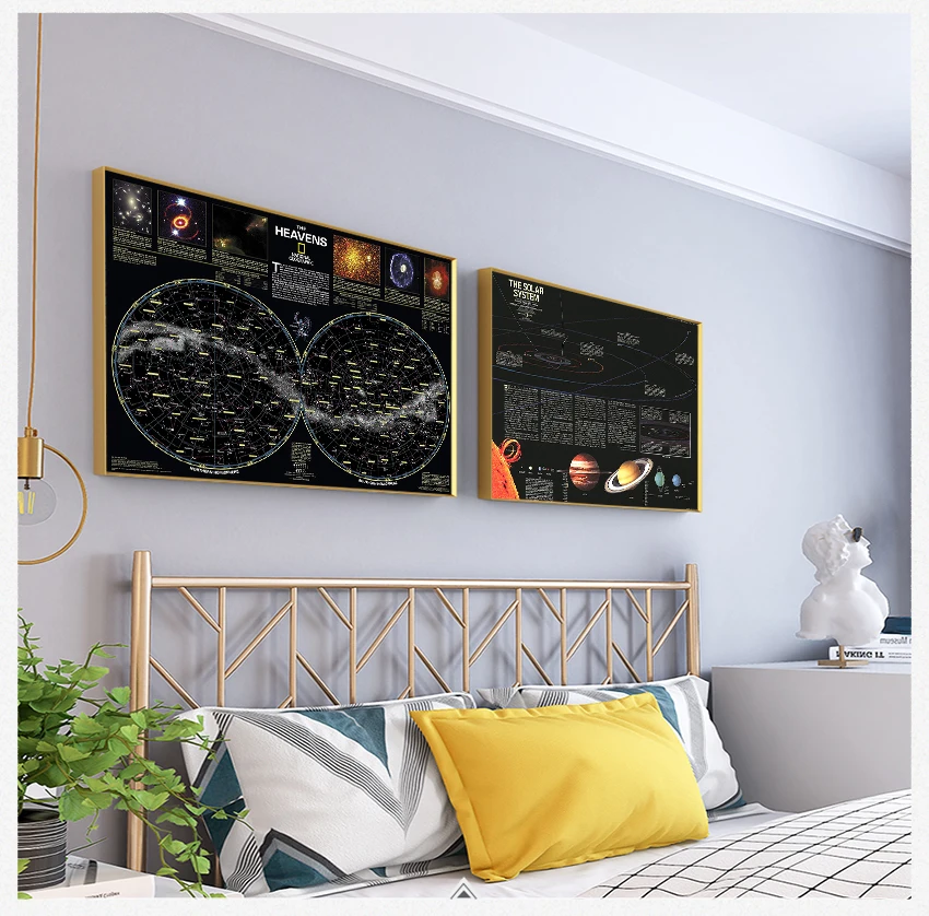 Настенная декоративная картина, Картина на холсте для гостиной, домашний декор, плакаты и принты с солнечной системой и Вселенной