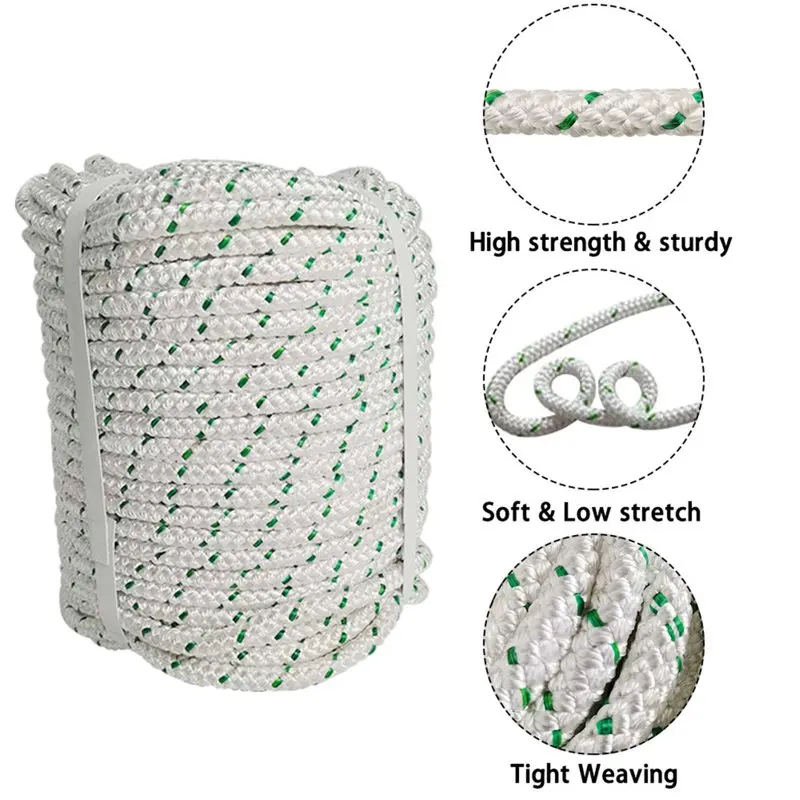 

#4800Lbs Breaking Strength Strong Pulling Polyester Rope 100 ft Double Braid for Climbing, Sailing, Camping, Swings - Incredible