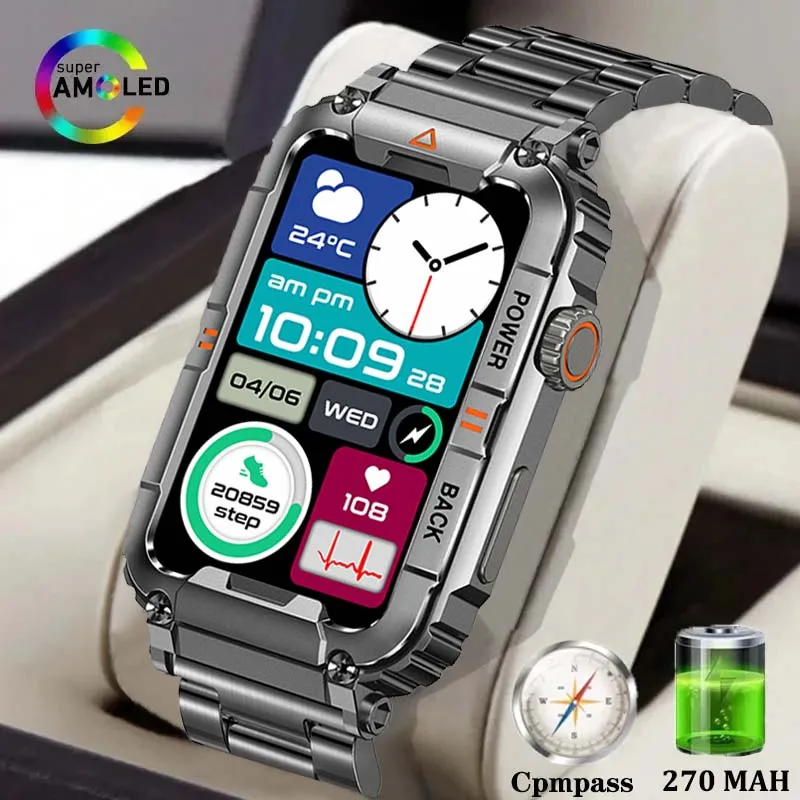 Новинка 2023 водонепроницаемые мужские Смарт-часы с компасом для занятий спортом
