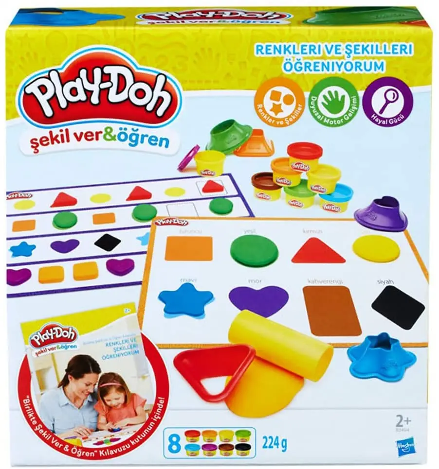 Play-doh colors and shapes, fun activity encouraging childre