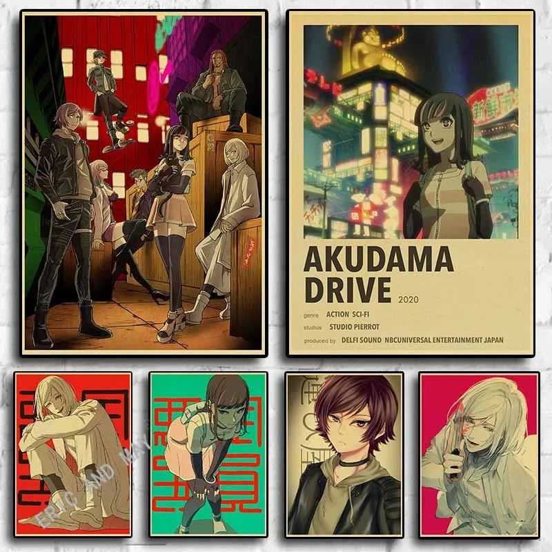 

Popular Japanese anime Akudama poster retro style bedroom canvas painting wall art home decoration poster