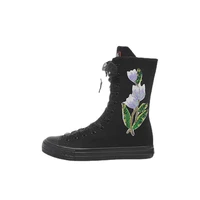 women fashion sports ankle boots canvas personality sequin embroidered retro wild street outdoor casual couple shoes kc237