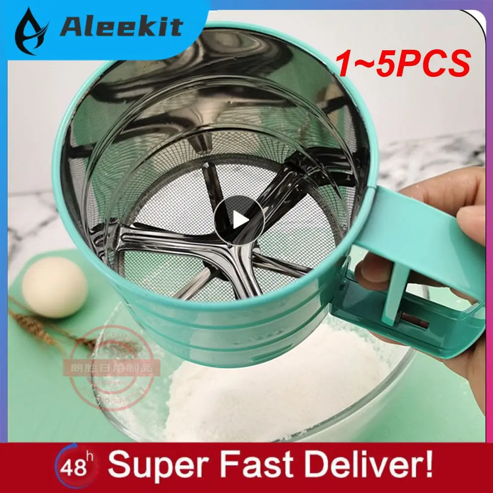 

1~5PCS Stainless Steel Flour Sieve Cup Powder Sieve Mesh Kitchen Gadget For Cakes Hand-Screened Sugar Mesh Sieve Baking Sieve