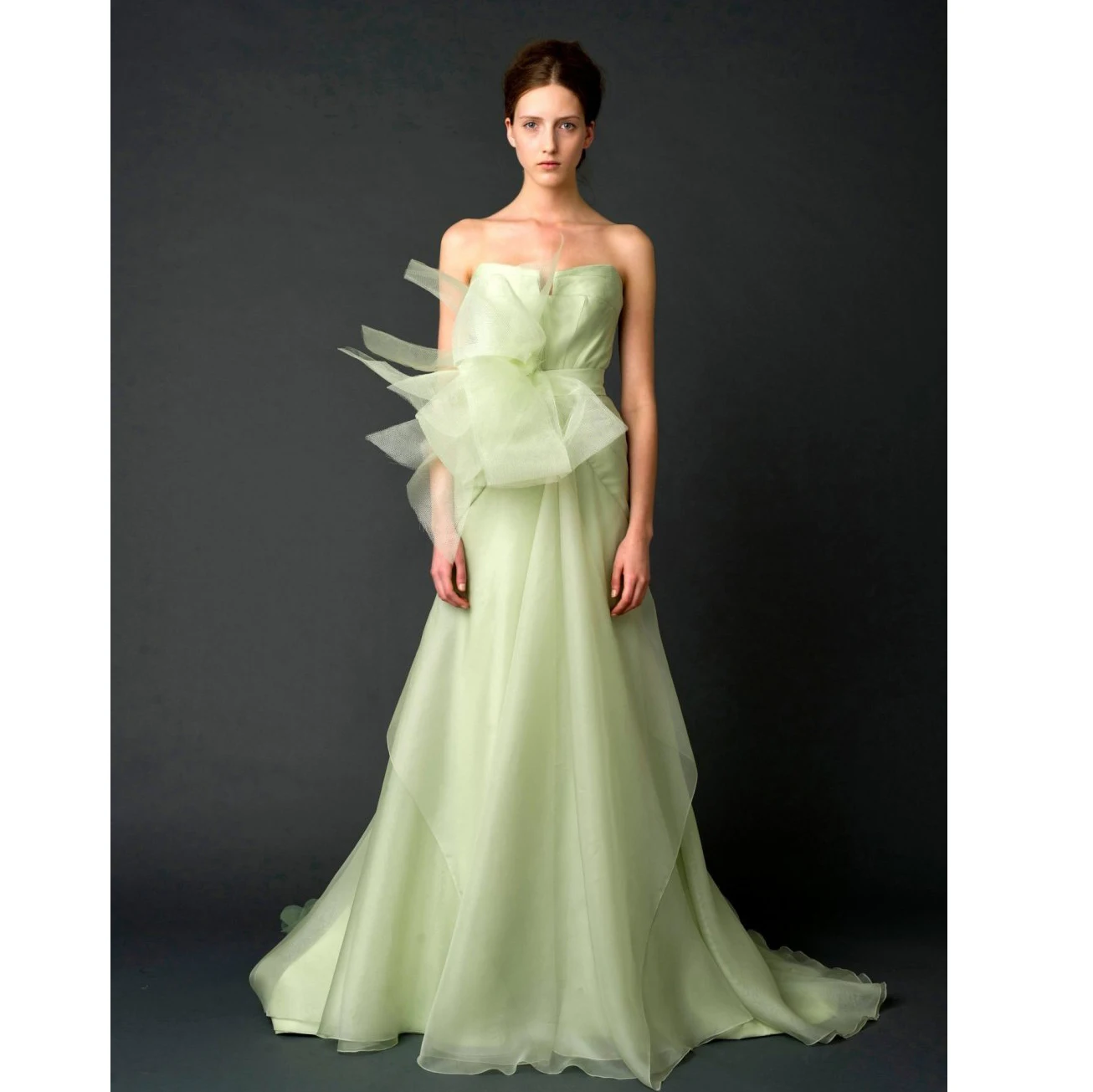 

Special Strapless Evening Dress Floor Length Sleeveless Tulle Elegant Gown A-Line Birthday Costume Women Vestidos De Noite