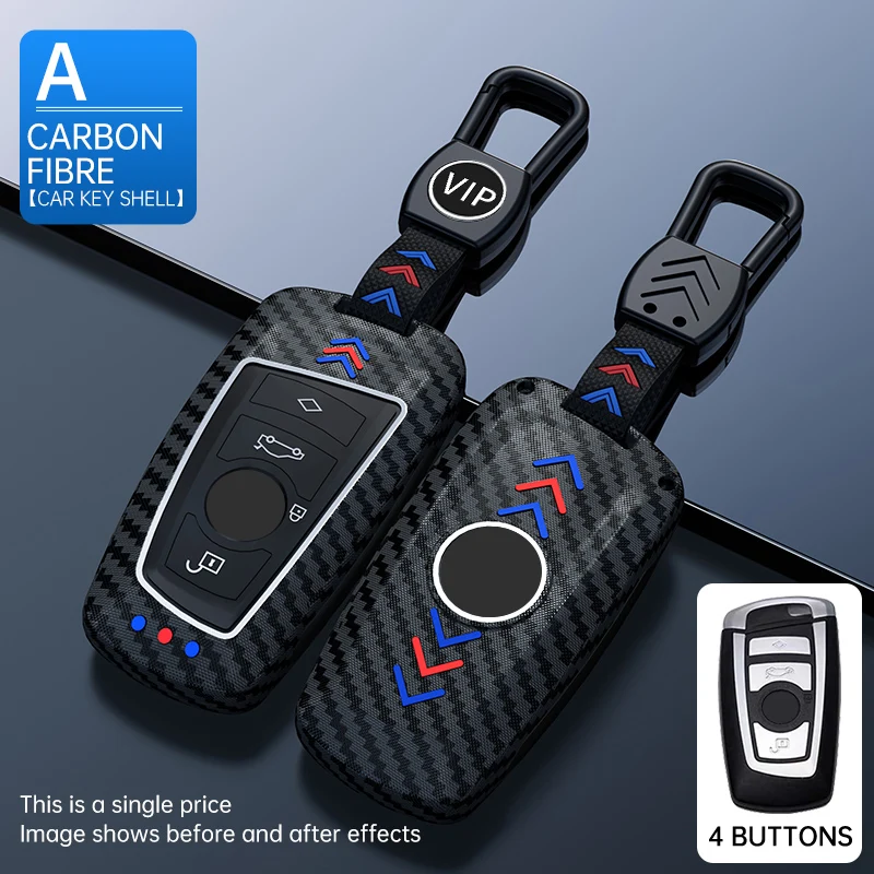 

ABS Carbon Fiber Pattern Car Key Case Cover Shell Fob For BMW 3 4 5 Series 320i 530i 550i F20 F21 F30 F31 F25 F01 F02