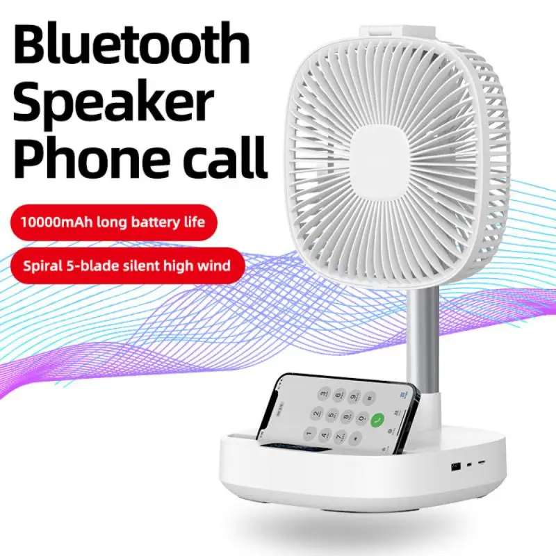 

White Speaker Lcd Screen Office Accessories 4-speed Electric Fan High Quality Consumer Electronics Mini Handheld Fan