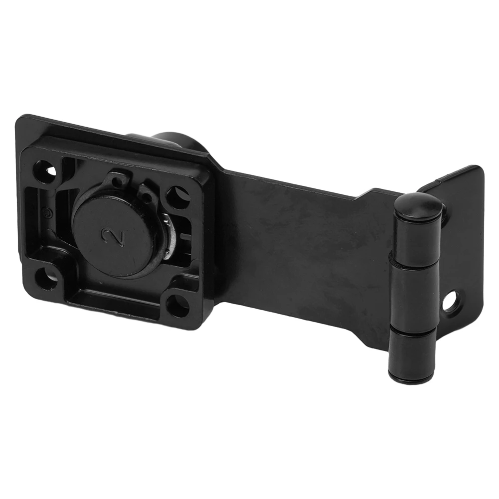 

3inch Locking Hasp Black Zinc Alloy Home Security Drawer Latch No Open Hole Padlock Hasp With Key Desk File Cabinet Buckle