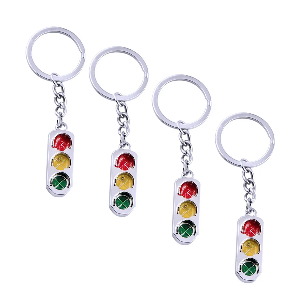 

4 Pcs Key Chain Backpack Pendant Keychains Car Keys Delicate Signal Lamp Design Kids Mini Bag Traffic Light Holder Decor