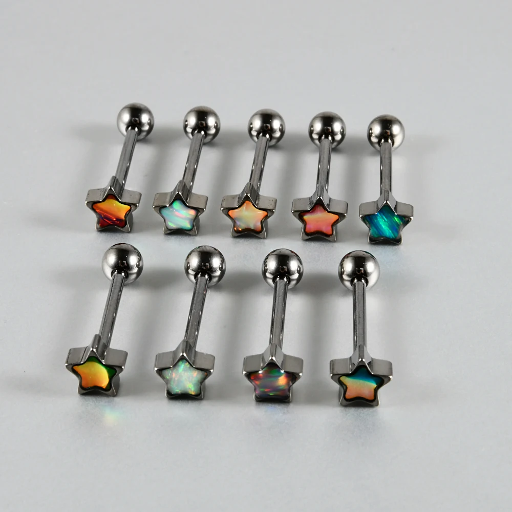 1 шт. титановая пленка для вспышки опал луна в форме сердца шпилька языка внешняя