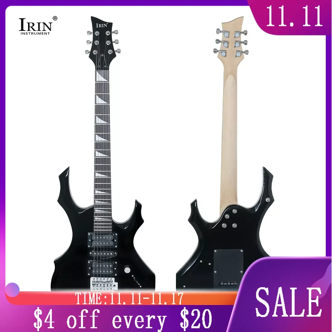 

IRIN Electric Guitar 6 String 24 Frets Flame Electric Guitar Rosewood Fingerboard Maple Neck A Manchurian Ash Electric Guitar
