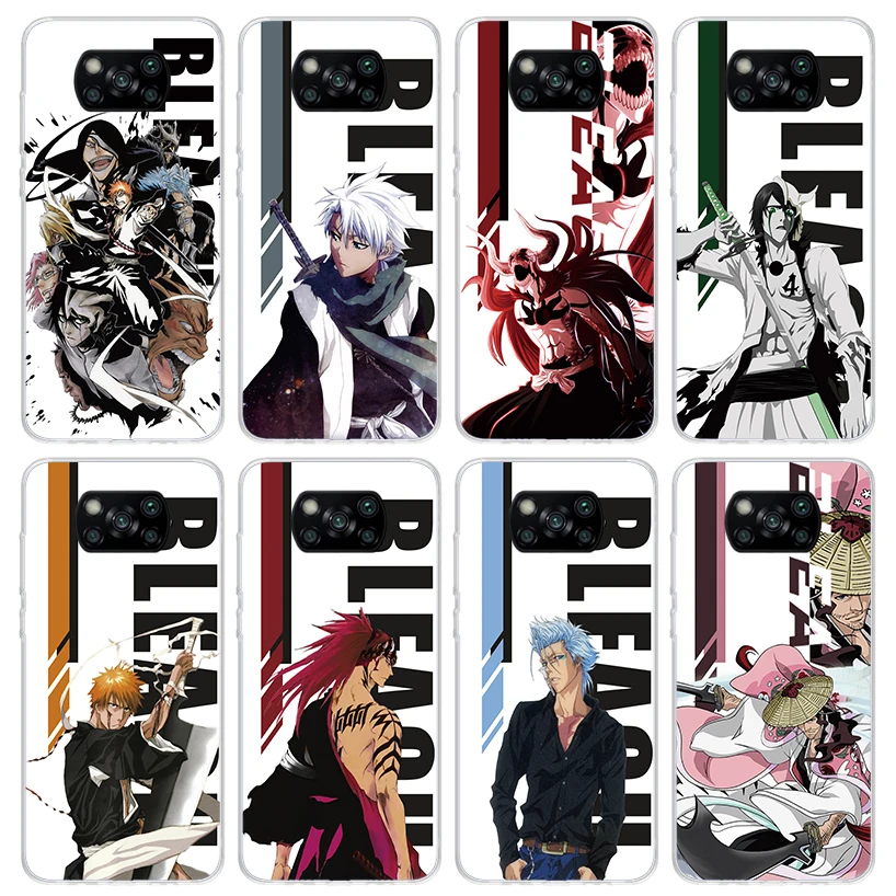 Anime Bleach Ichigo Kenpachi Phone Case for Xiaomi Poco X6 X5 X4 X3 Nfc F6 F5 Pro F4 Gt F3 F2 F1 M5S M4 M3 5G Soft Cover Print F