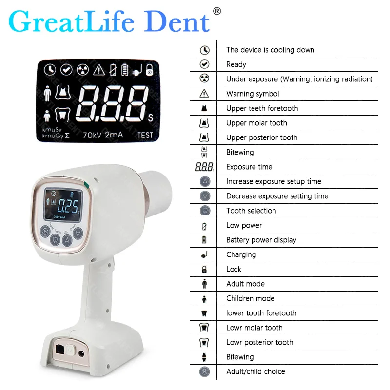 GreatLife Dent Высокочастотный портативный стоматологический рентгеновский цифровой