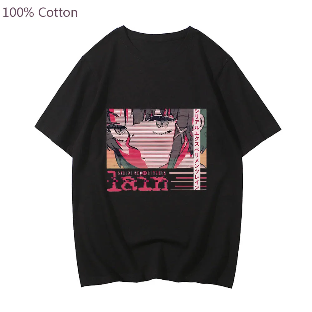 

Serial Experiments Lain Harajuku Casual Anime T-shirts Cute Manga/Comic Tshirt 100% Cotton Tee-shirt Funko Pop Men/women T-shirt