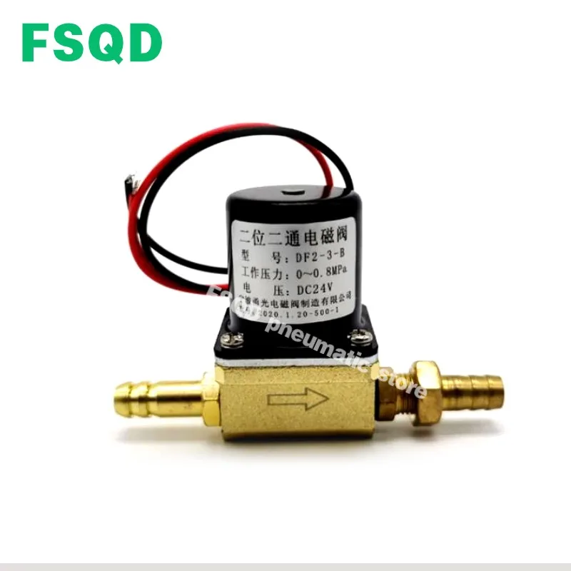 Фото 2-ходовой электромагнитный клапан DF2-3-B DC24V AC36V AC220V AC24V, латунный корпус, 2-позиционный, серия DF2, для пневматического инструмента №4