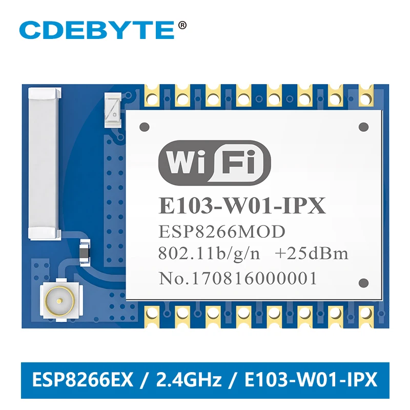 

Беспроводной модуль ESP8266EX 2,4 ГГц 20 дБм 100 мВт модуль wi-fi UART SMD 802,11 b/g/n IPX, керамическая антенна