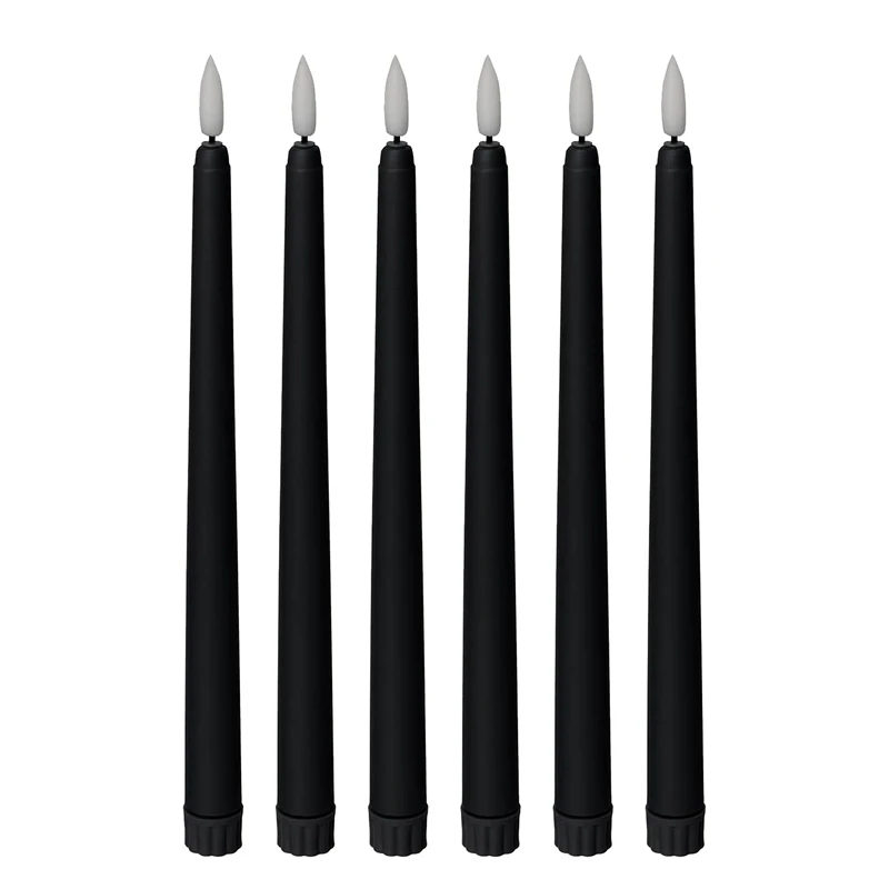 

Беспламенные Свечи с черным конусом, 11 дюймов (около 27,9 см), 6 дюймов, питание от батареи с регулировкой времени фитиля