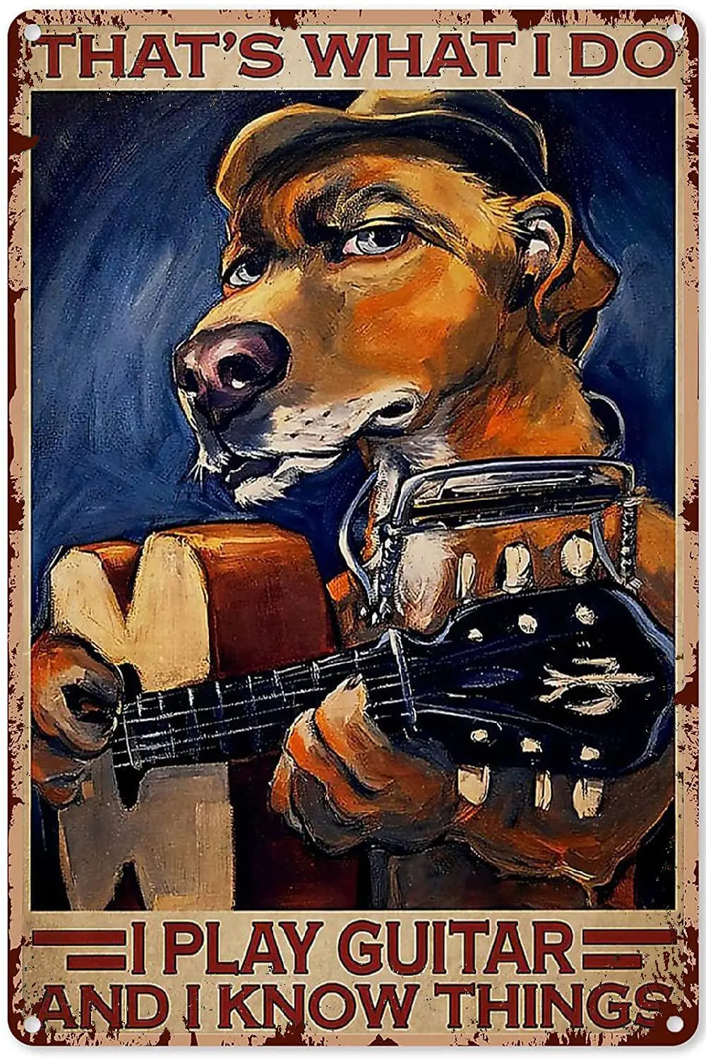 

Guitar Decorations for Room Guitar Signs and Decor Guitar Art Metal Guitar Posters for WRetro Guitar Decor,Metal Sign