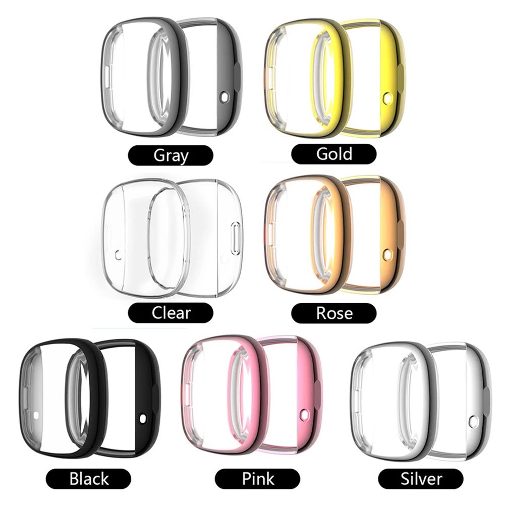 

PC Hard Edge Full Screen Protector Case Shell Frame ForFitbit Versa 3/Sense Smart Watch Versa3 Protective Bumper Cover