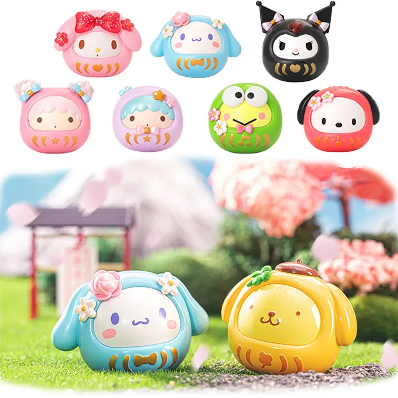 

Kawaii Sanrioed Hellow Kittys Cinnamoroll My Melody Kuromi Cartoon Cute Tumbler Blind Box Decorative Ornament for Girl Goft