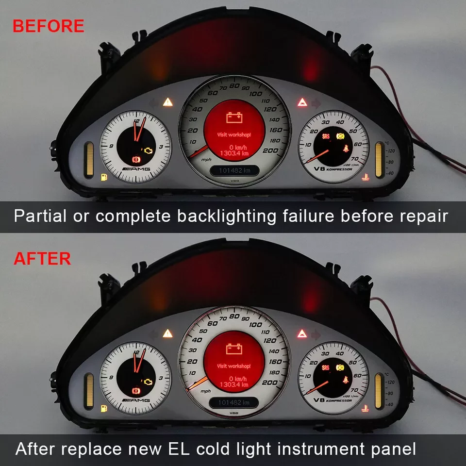 Лицевой датчик с панелью холодного света EL для Mercedes W211 W209 C219 200MPH AMG Белый