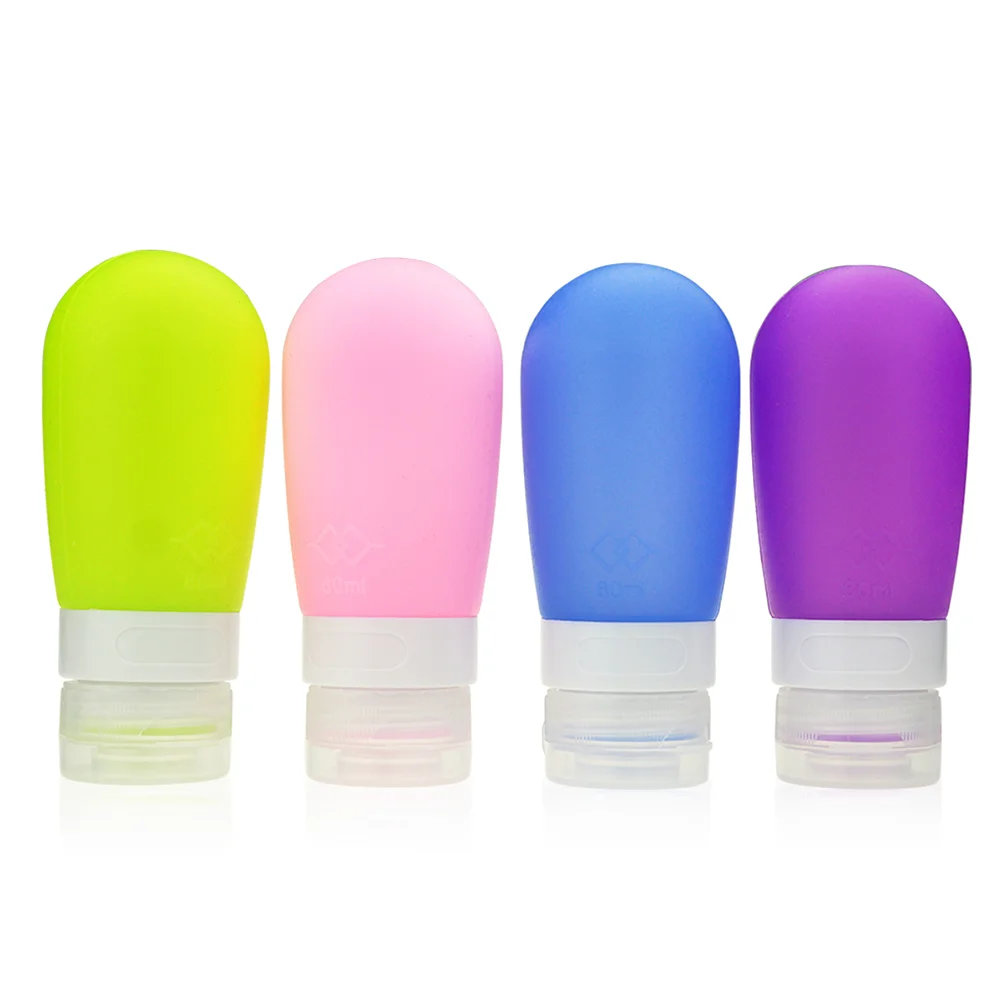 

Portable Travel Bottle Soap Dispensers Silicone Bottles Countertop Lotion Containers 60ml (Purple) Essentials