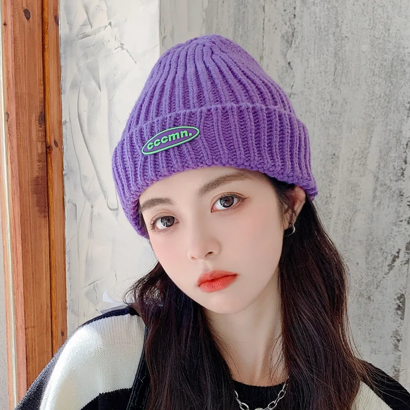 

New Candy Colors Winter Hat Women Knitted Hat Warm Soft Trendy Hat Kpop Style Wool Beanie Elegant All-match Hat winter hat