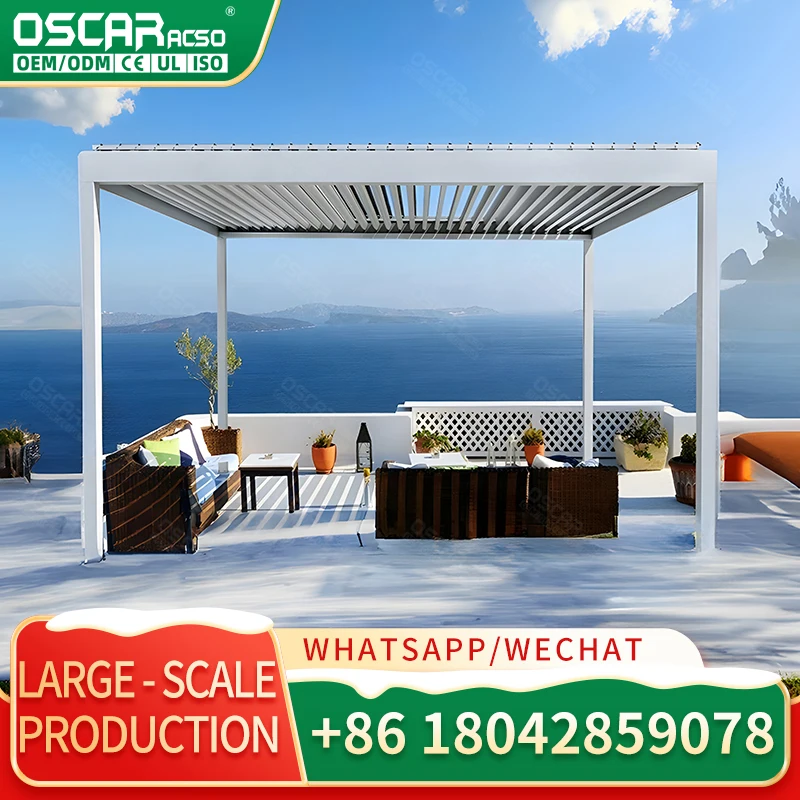 Настраиваемая пергола из алюминиевого сплава для просаний на открытом воздухе в