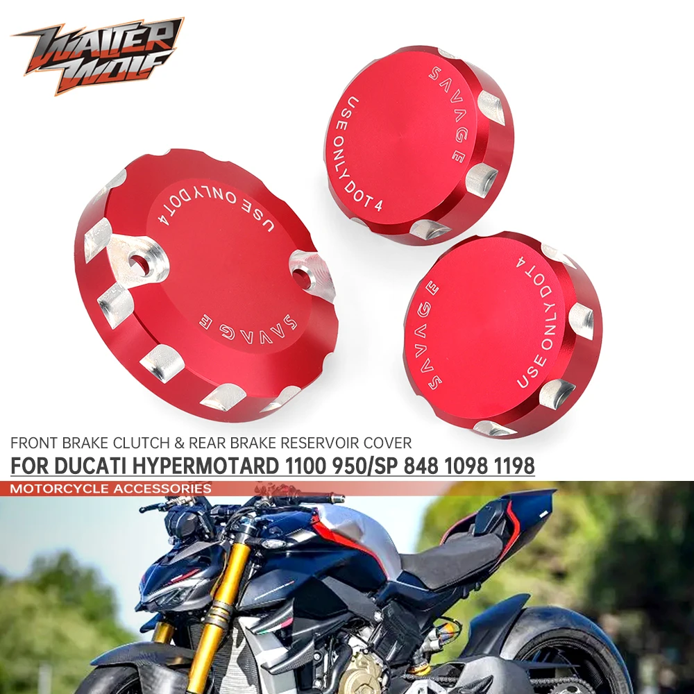 

Front Brake Clutch Reservoir Cover For DUCATI Hypermotard 1100 950/SP 848 1098 1198 Streetfighter V4 Motorcycle Rear Fluid Caps