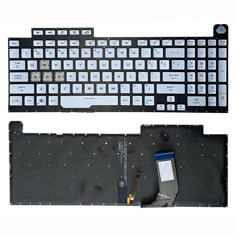 New US Laptop Keyboard For ASUS ROG Strix G731GT G731GU G731GV G731GW Silver Black | Replacement Keyboards