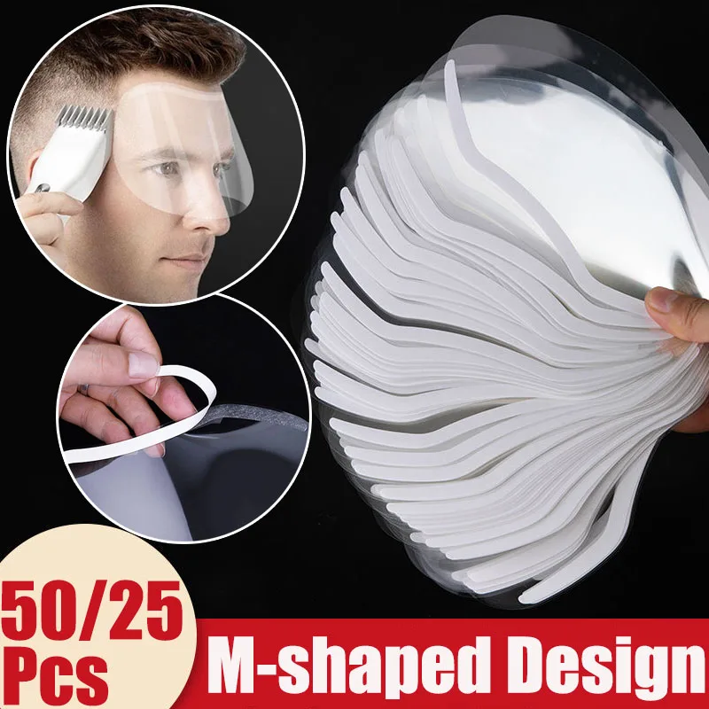 

50Pcs M Shape Self-adhesive Makeup Shower Face Shields Visors Disposable Masks for Hairspray Salon Supplies Hairdressing Tool