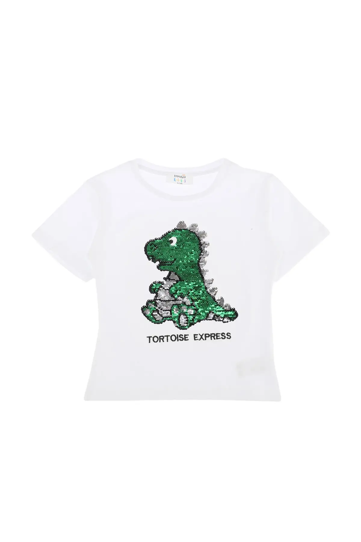 

Rotating sequined bicycle collar boy knitted t-shirt TKDSS22TS2378