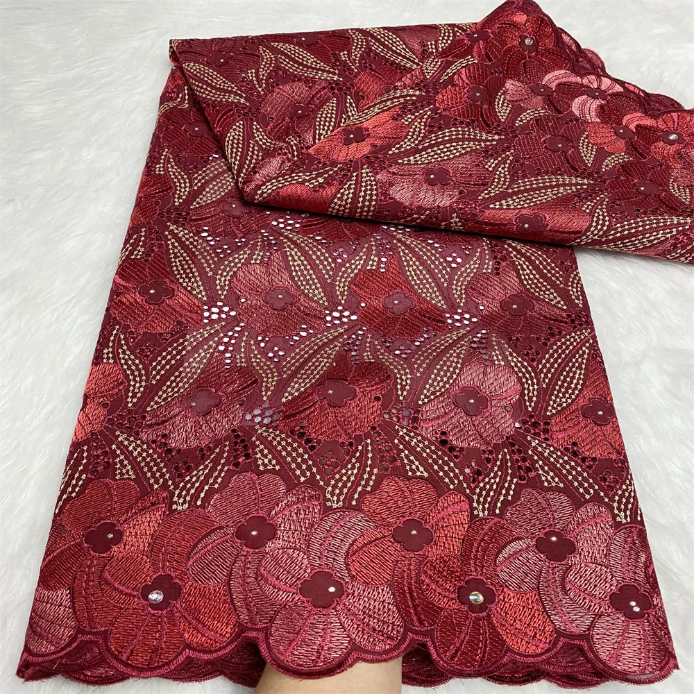 

2023 Африканская Хлопковая кружевная ткань, швейцарская вуаль, кружево в Швейцарии, высококачественное нигерийское кружево для женщин, Свадебная вечеринка