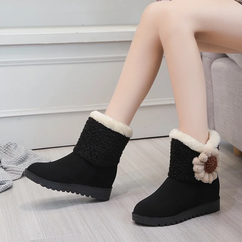 

Women Winter Fur Warm Snow Boots Ladies Warm Wool Booties Ankle Boot Comfortable Shoes Plus Size 35-40 Casual Women Mid Boots