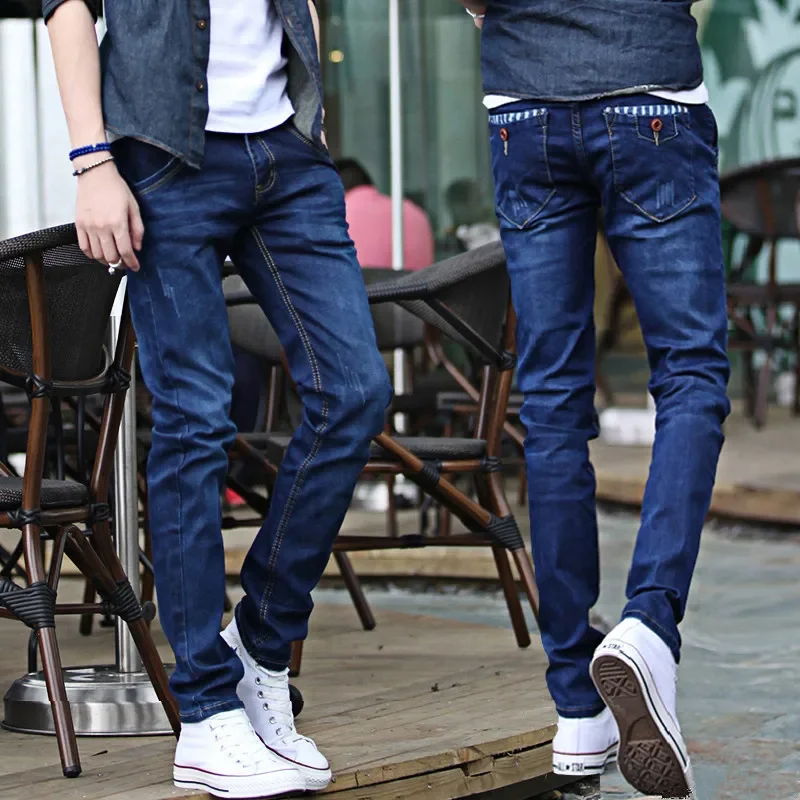 

Korean Slim Skinny Jeans Spring Autumn Men's Handsome Casual Long Trousers Thin Students Youth Teenagers Men's Pencil Pants
