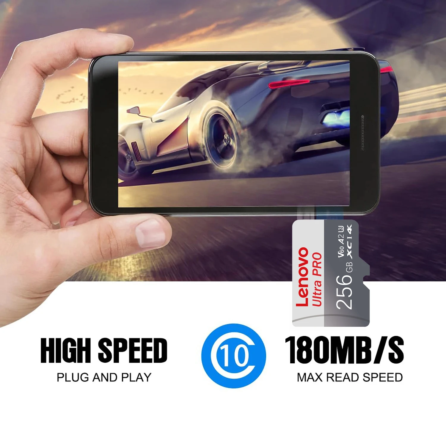 Фото Карта памяти Lenovo High Endurance Micro SD 128 ГБ 256 ГБ 512 ГБ V60 A2 4K Full HD TF для домашней камеры видеонаблюдения, дрона, ПК №5